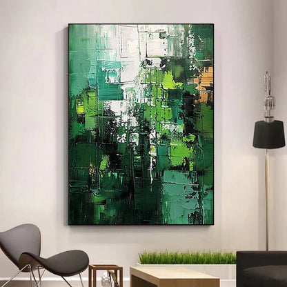 Green Landscape Abstract Handmade Painting