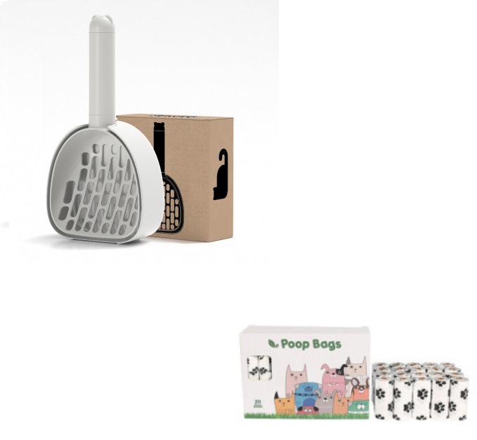 Cat Litter Scoop Plastic Cats Poop Scoop With Base Pets