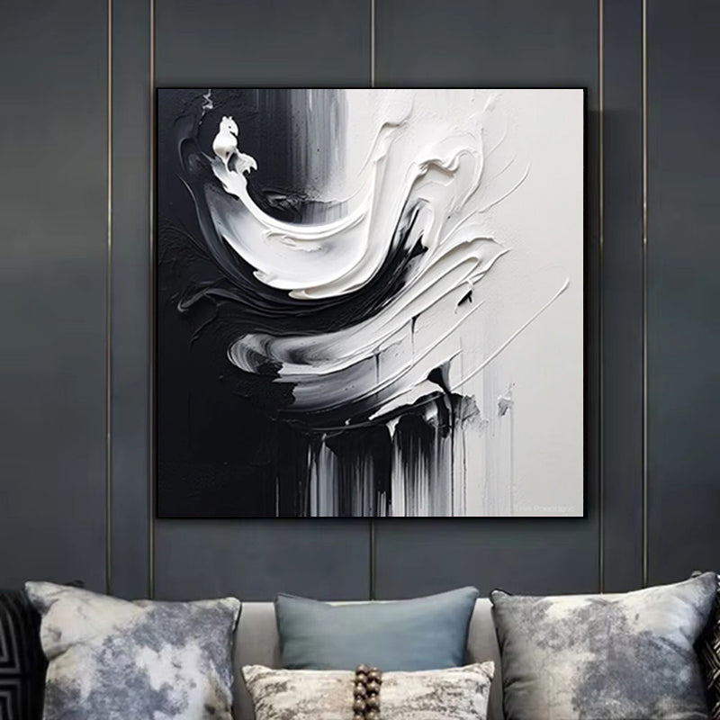 Black And White Minimalist Abstract  For Home Decor