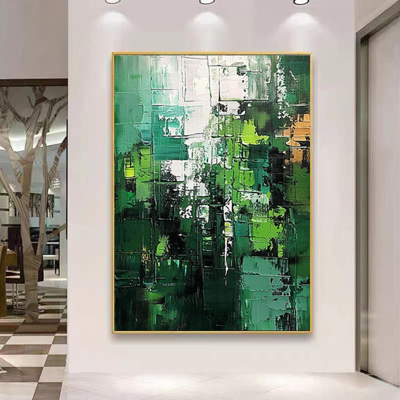 Green Landscape Abstract Handmade Painting