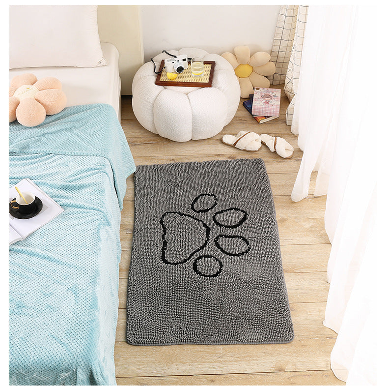 Chenille Embroidered Mat Absorbent For Pets