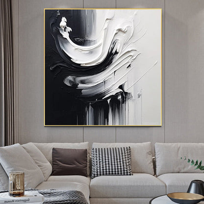 Black And White Minimalist Abstract  For Home Decor