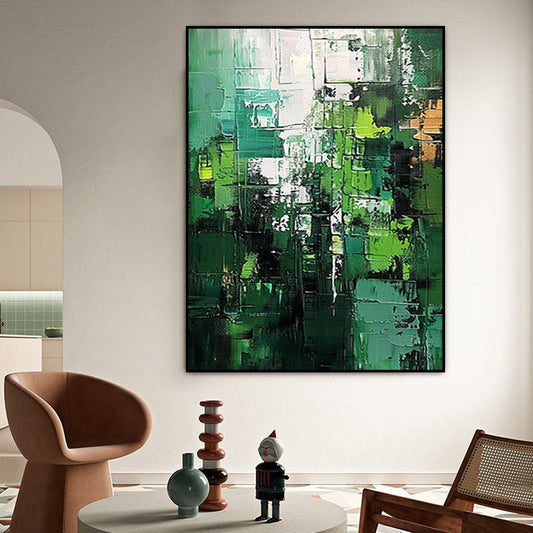 Green Landscape Abstract Handmade Painting