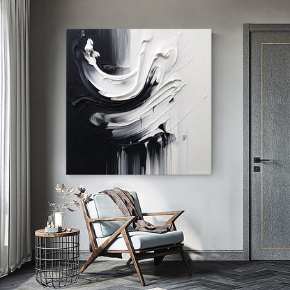 Black And White Minimalist Abstract  For Home Decor