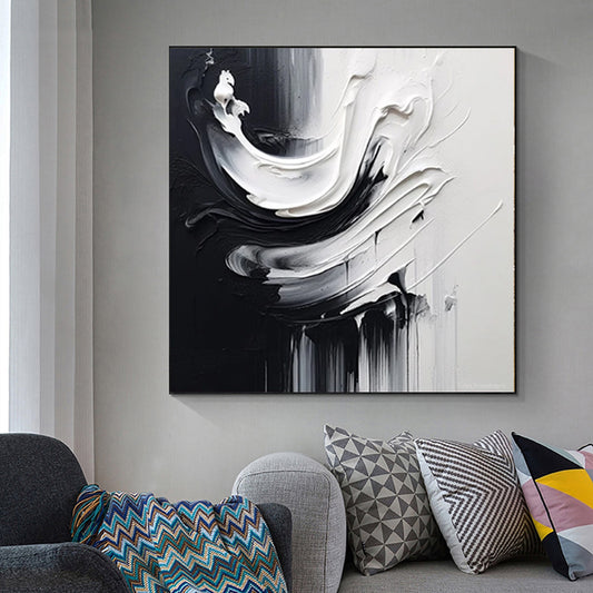 Black And White Minimalist Abstract  For Home Decor