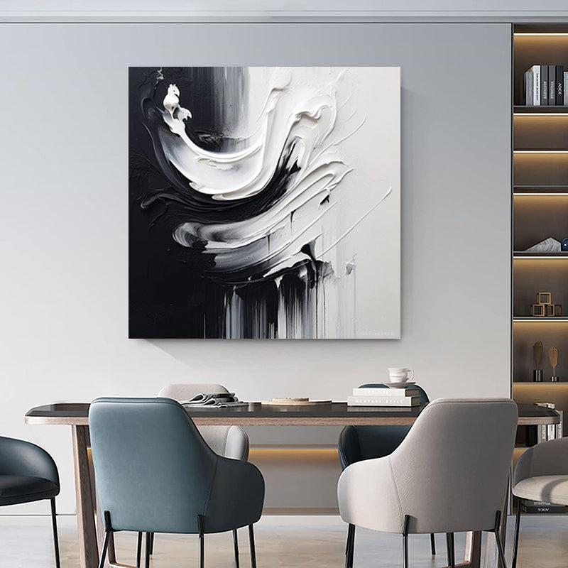 Black And White Minimalist Abstract  For Home Decor